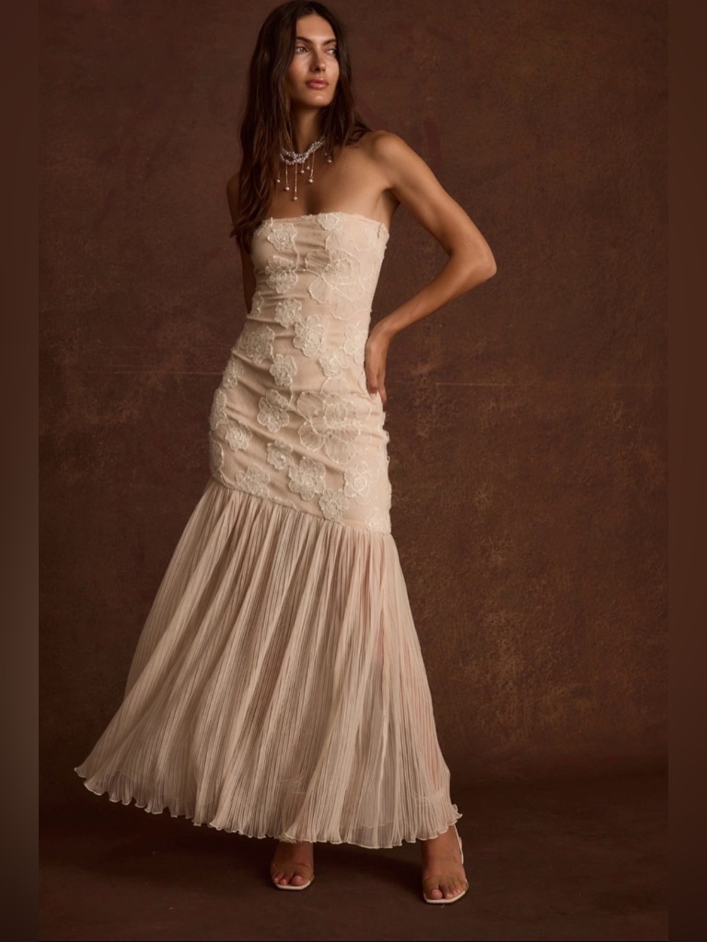 12th Tribe | Daylight Blush Embroidered Maxi Dress M NWT - Picture 2 of 13